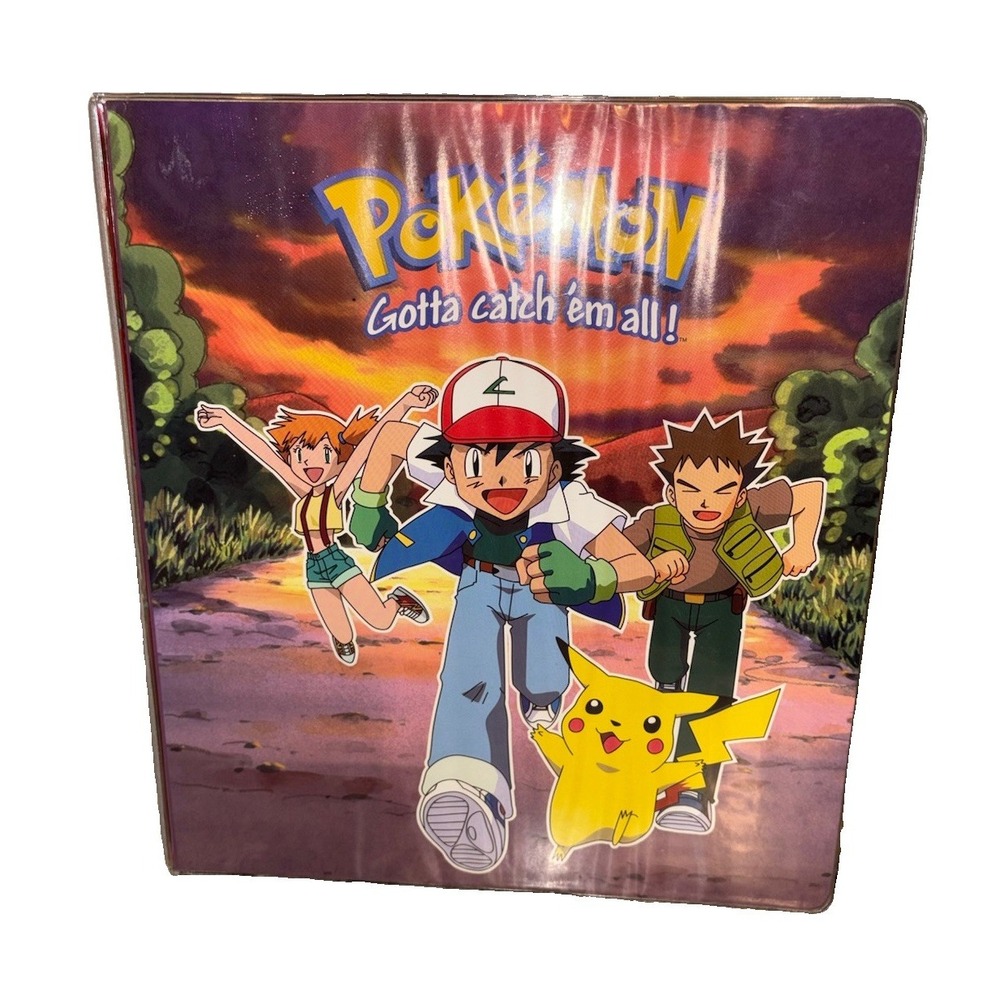 1-Pokemon 3 Ring Binder 1999 Nintendo Gotta Catch 'Em All Ash Pikachu Rare Htf